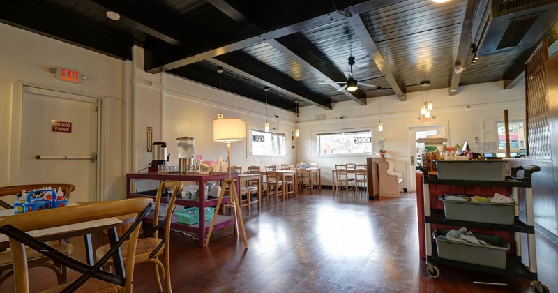 Interior, wide shot of dining area