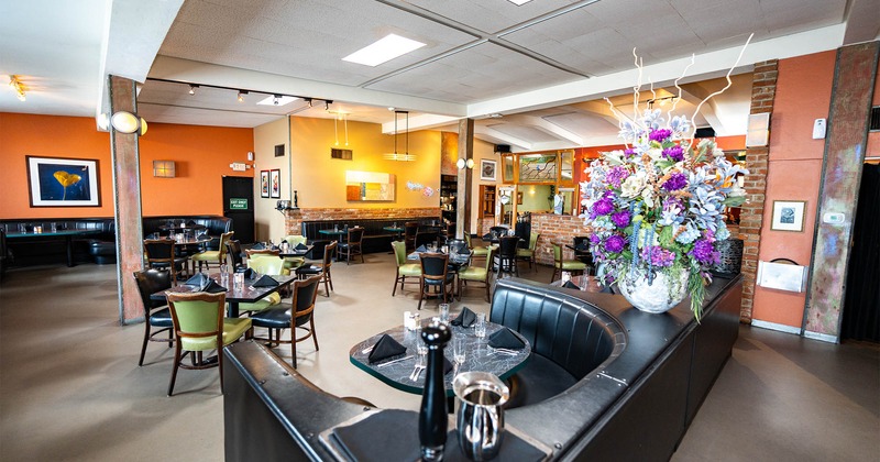 Interior, comfortable booth