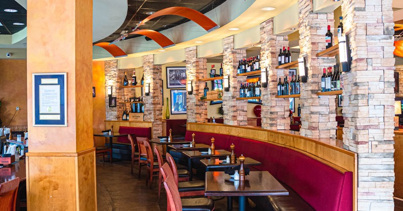 Wall-adjacent dining booths