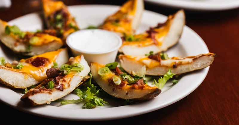 Potato Skins, with cheddar, bacon, and scallions