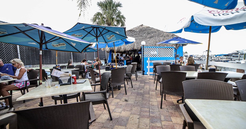 Patio full of guests