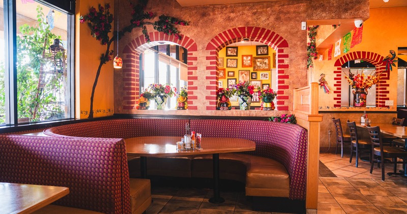 Interior, booth seating area