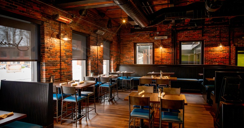 Diner tables and chairs, wide view