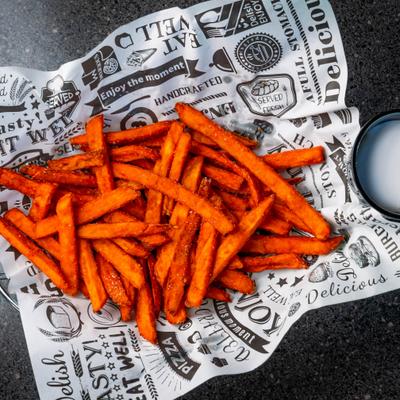 Portion of sweet potato fries.