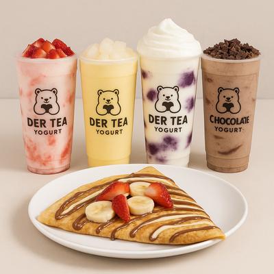 Crepe and various shakes.