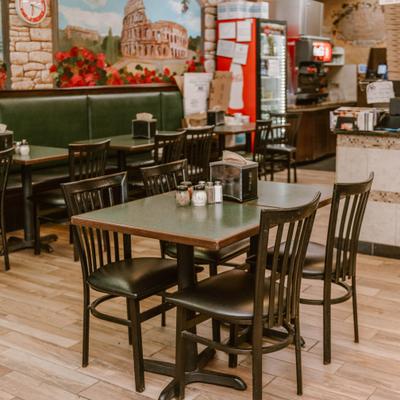 Tables and chairs.