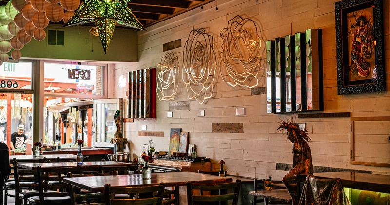 Dining space, decorations on the walls