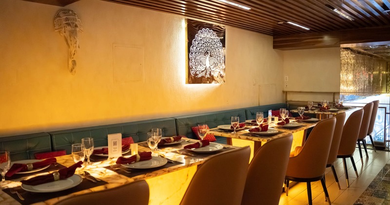 Interior, tables with tableware