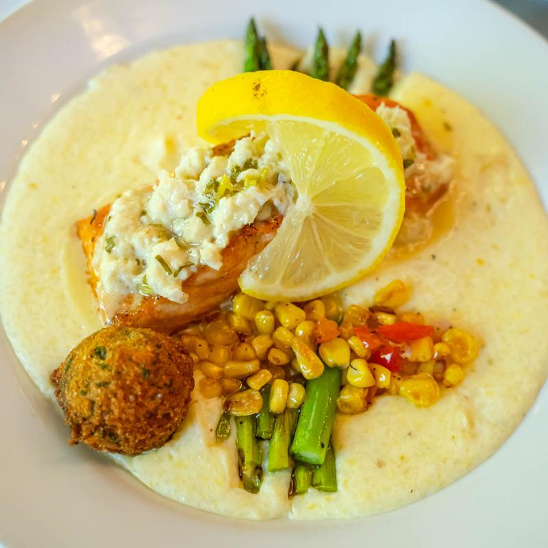 Salmon and Lump Blue Crab photo