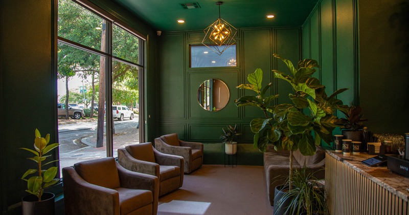 Interior, armchairs near window