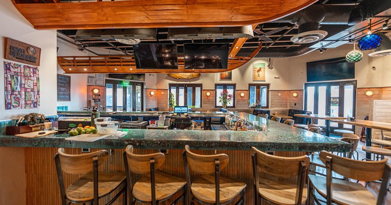 Bar area and bar stools