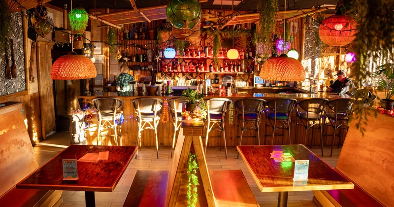 Interior, restaurant booths and bar