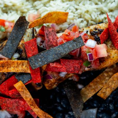 Street Corn Taco Salad, close-up.