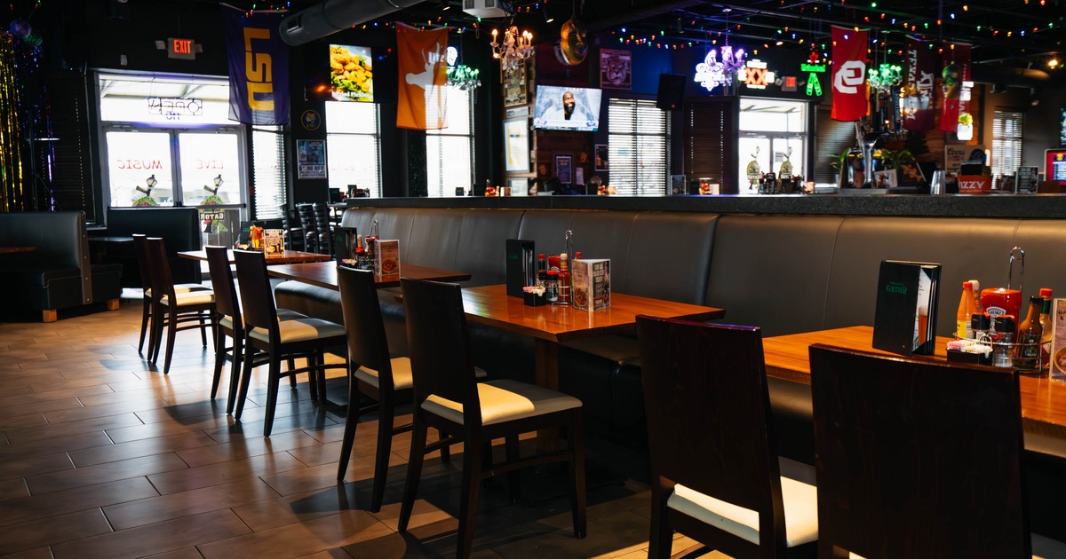 Interior, tables ready for guests