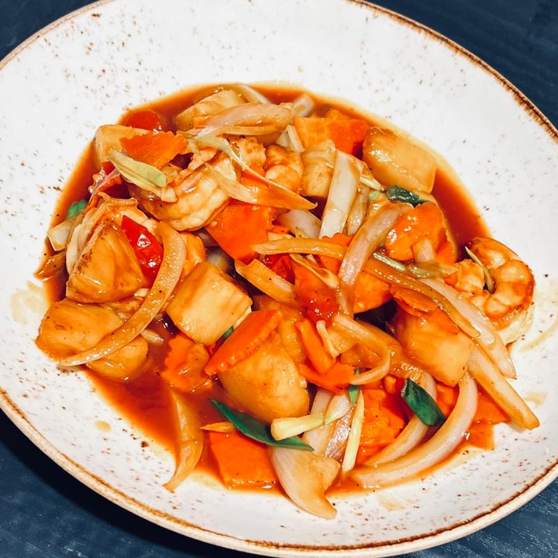 Sweet and sour seafood photo