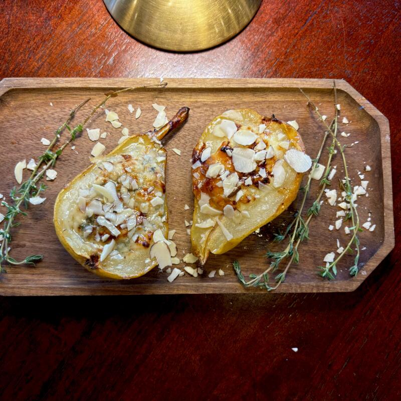 menu item 14 of 21, roasted pear (GF)