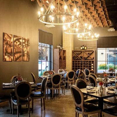 The interior of the restaurant.