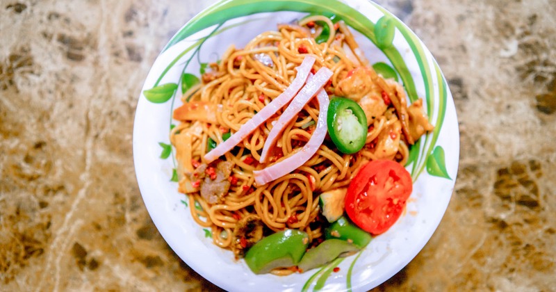 Egg Noodles with Seafood and Veggies