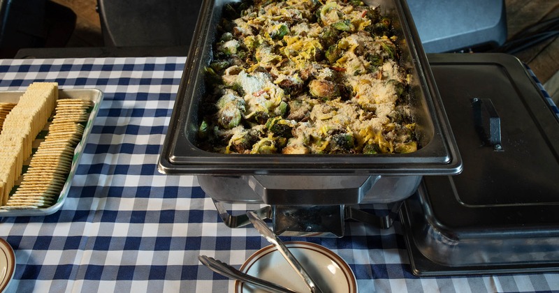 Roasted brussels sprouts served