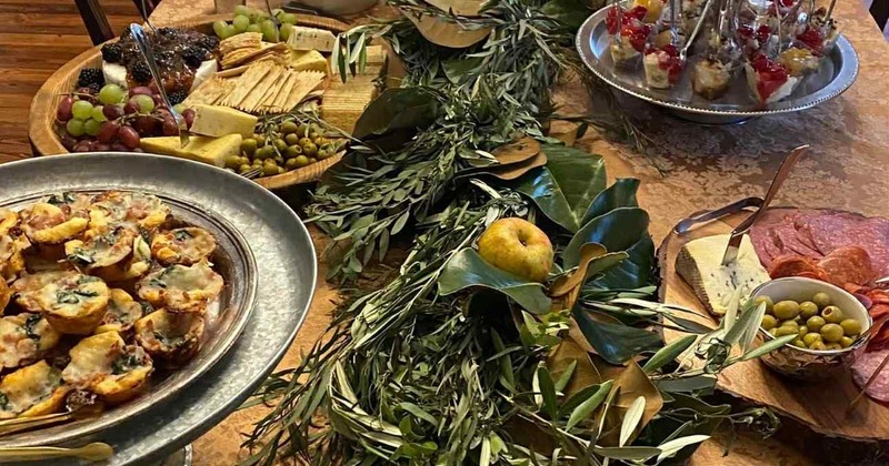 Table with variety of dishes and ingredients