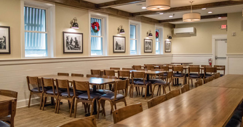 Interior, big fish model on the wall