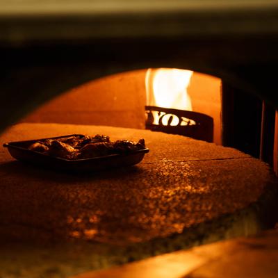 Chicken wings in the oven.