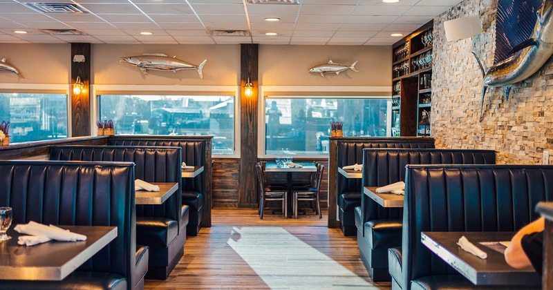 Interior, leather booth area