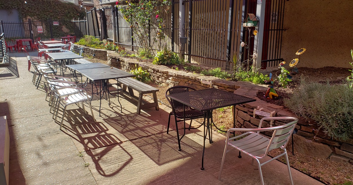 lower patio dining area