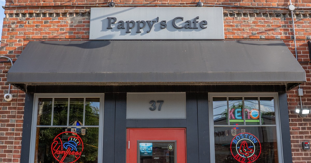 Exterior, front view to cafe