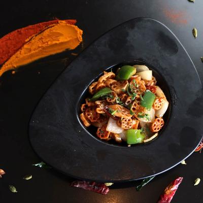 Honey chili crispy lotus root.