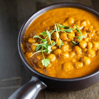 Chickpea masala, closeup