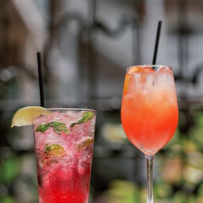 Raspberry Mojito and Aperol Spritz