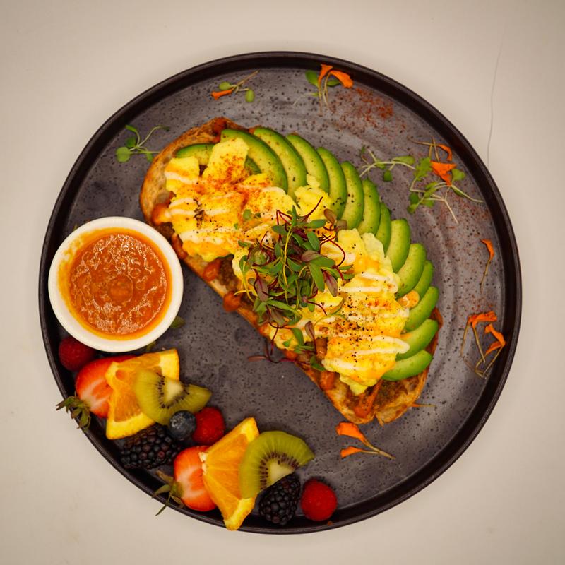 Avocado Toast with Scrambled Eggs photo