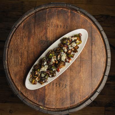 Crispy Fried Brussel Sprouts, top view.