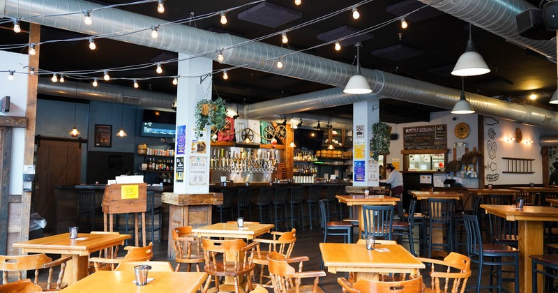 Interior, tables and chairs