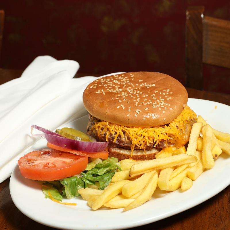 Barbecue Bacon Burger with Cheddar photo