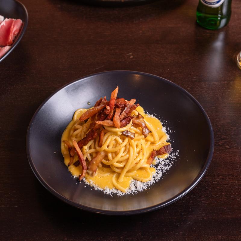 menu item 12 of 14, Bigoli Carbonara