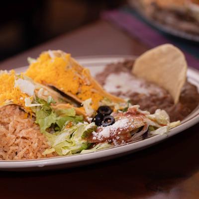 One beef taco, One beef burrito