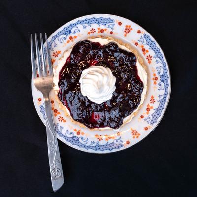 Blueberry tart, top view