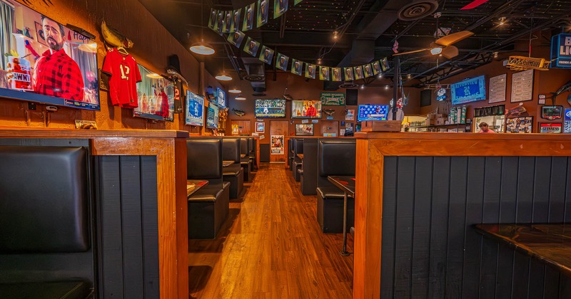 Interior, booths ready for guests