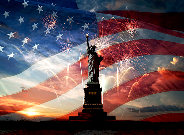 Cropped color image of the United States flag.