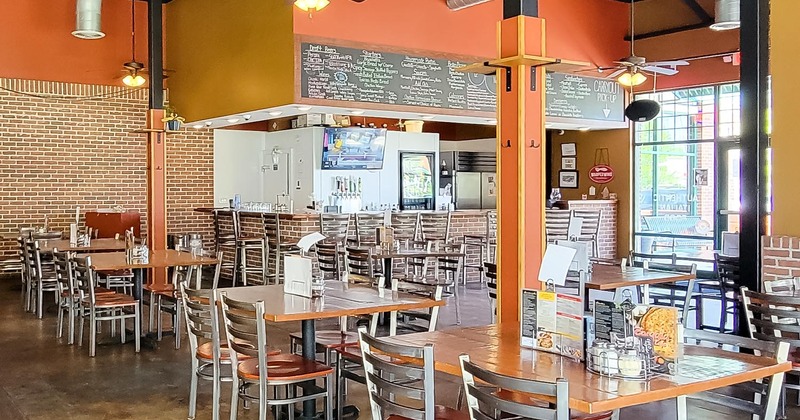 Interior, bar area and dining area