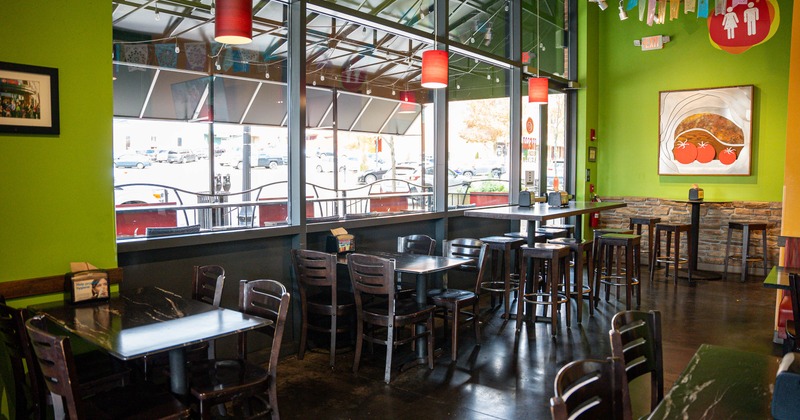 Interior, tables ready for guests