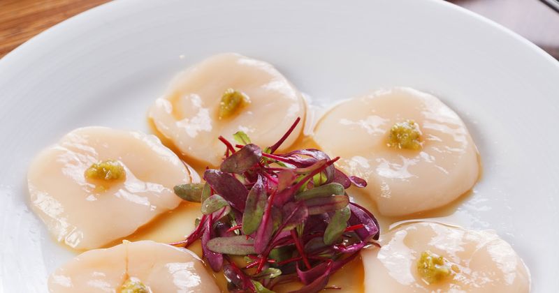 Decorated dish with salad in the middle