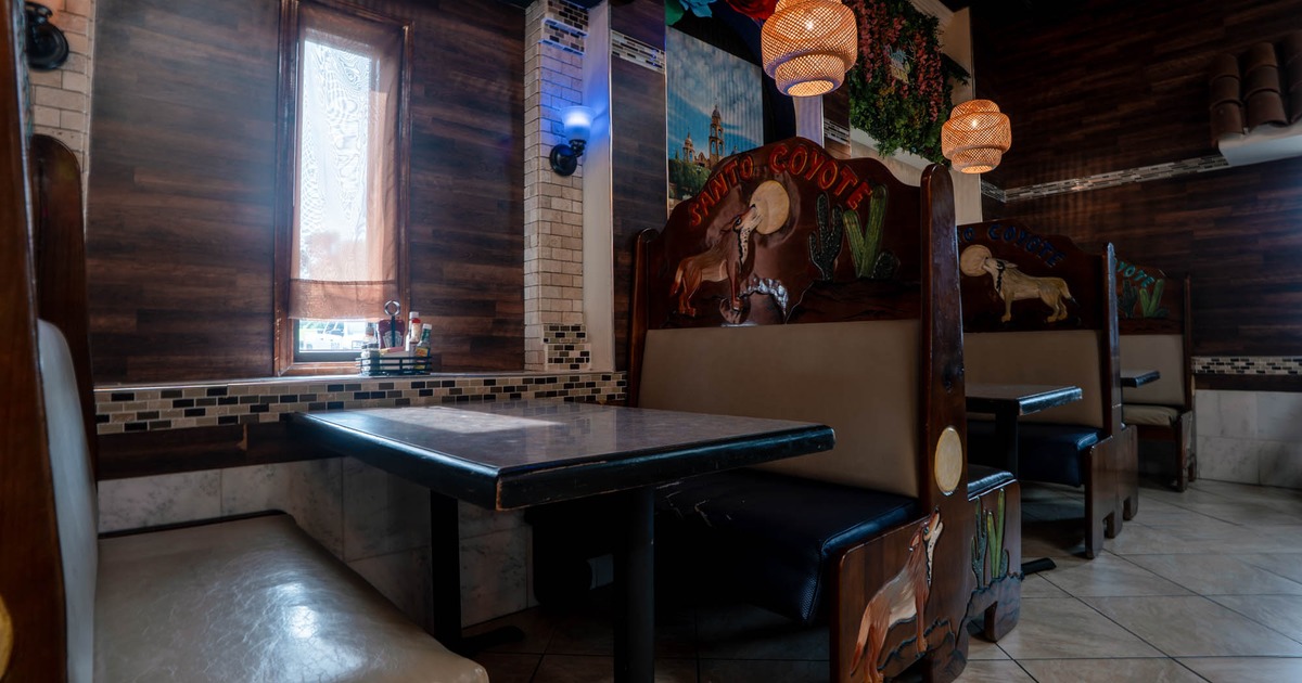 Interior, dining booths