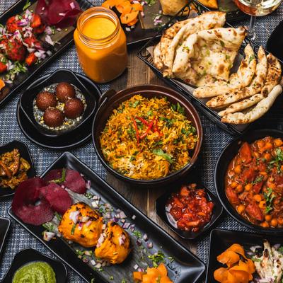 Various food dishes.