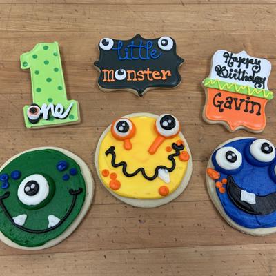 Little Monster First Birthday cookies