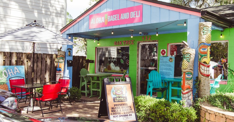 Exterior, angle view to restaurant