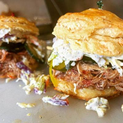 BBQ Pulled Pork Sandwiches.