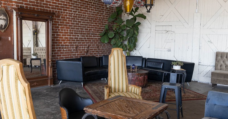 Interior, table and chairs in seating area